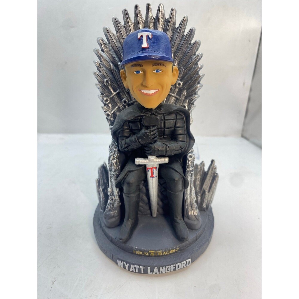 Texas Rangers Wyatt Langford House Of Dragons Bobblehead 8/19/24 iron throne GOT